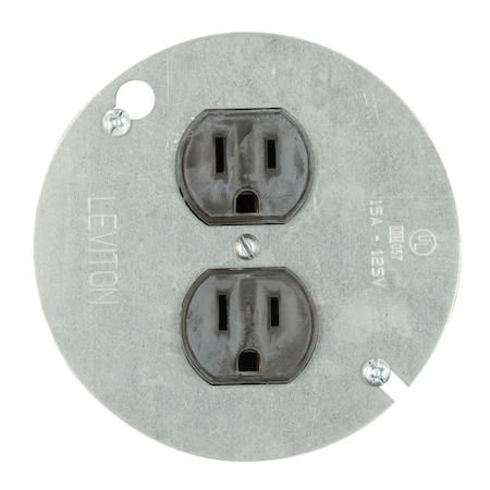 Leviton Duplex Straight Blade Receptacle, 5-15R, 15 A, 125V AC 250-01228-000